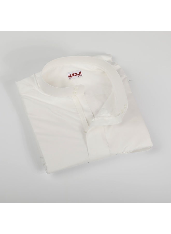 Al Dafa Men's formal thobe - front zipper - collared neck - plain sleeves - Image 1